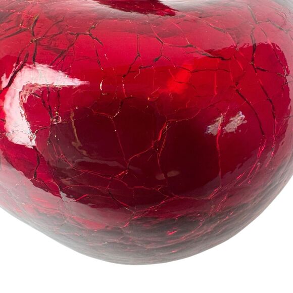Vintage Blown Art Glass Apple Crackle Faux Fruit Home Table Decor - Picture 11 of 14